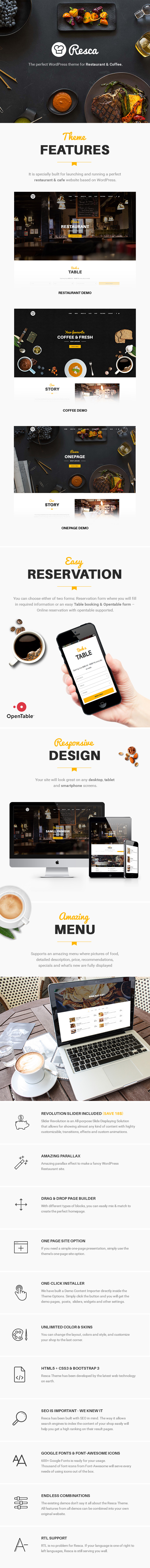 WordPress Restaurant Theme - Resca