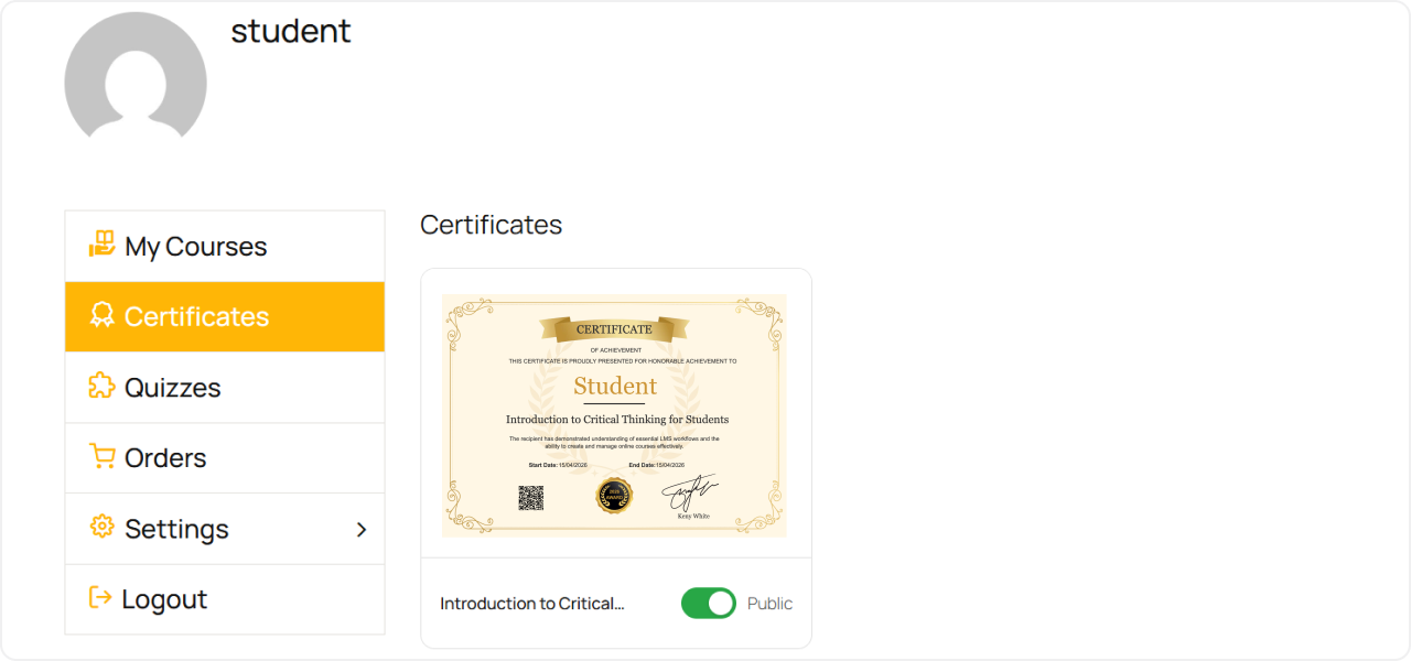 Certificates Add-on for LearnPress 29 cert 10 1
