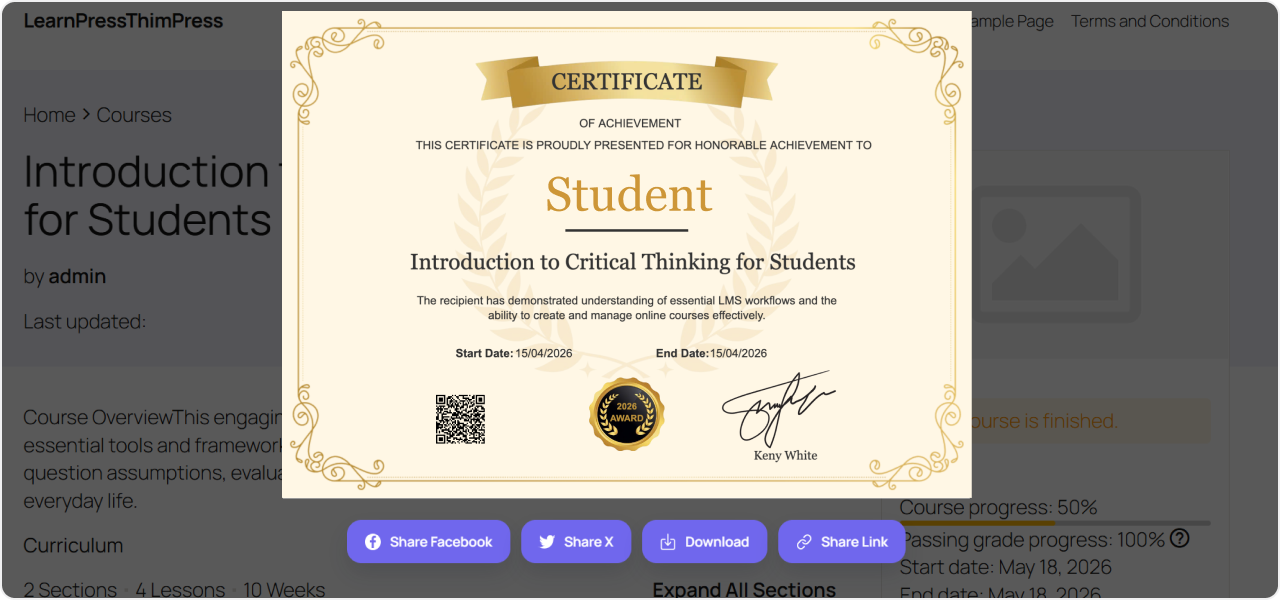 Certificates Add-on for LearnPress 28 cert 10