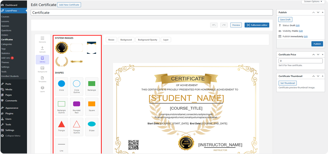 Certificates Add-on for LearnPress 23 cert 6