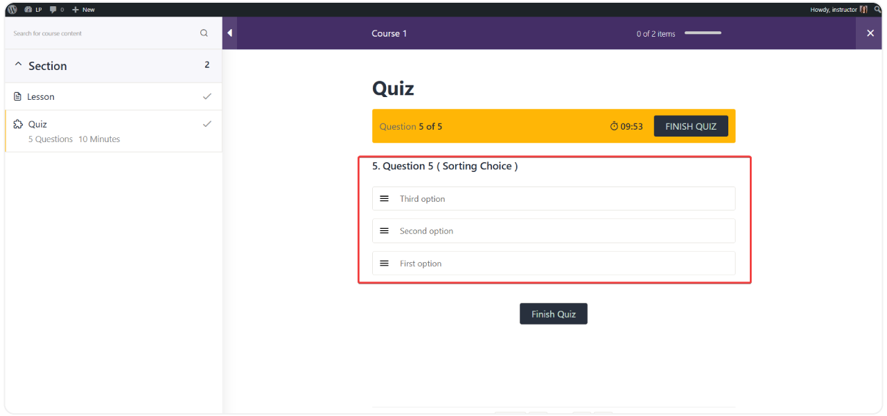 sorting choice 3
