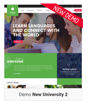 Education WordPress theme - Demo New University 2