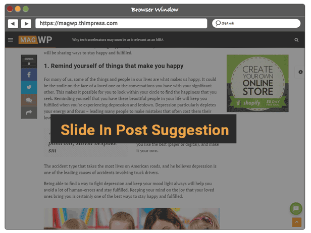 Slide In Suggestion for Mag WP Theme