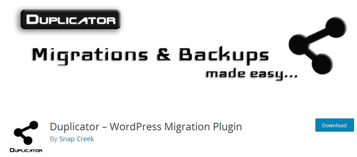 Duplicator - Free Backup Plugins