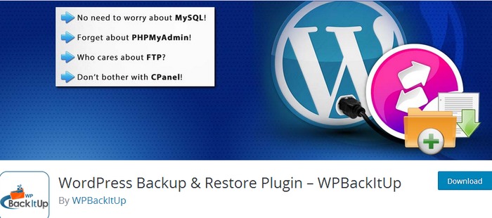 WPBackItUp - Free Backup Plugins
