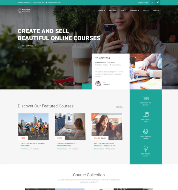 Course Builder | WordPress LMS Theme & Elearning Software - ThimPress