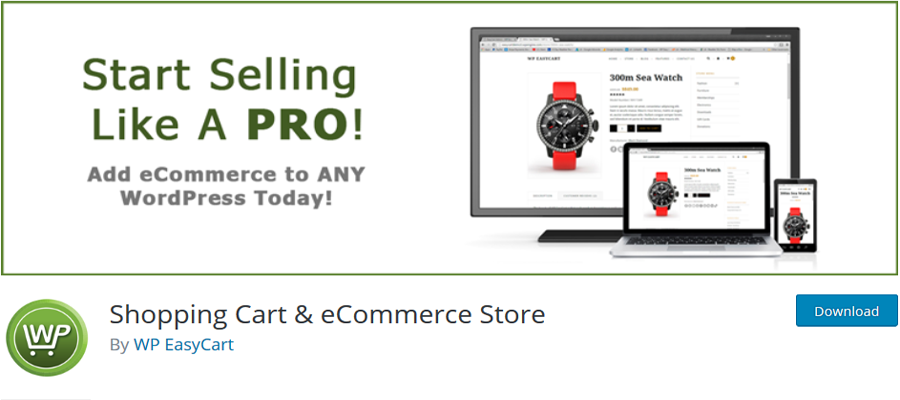 WP EasyCart, shopping cart WordPress plugins