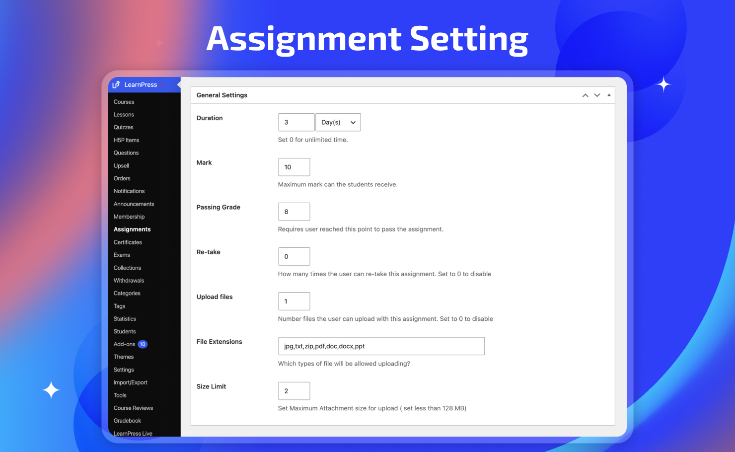Assignment Setting
