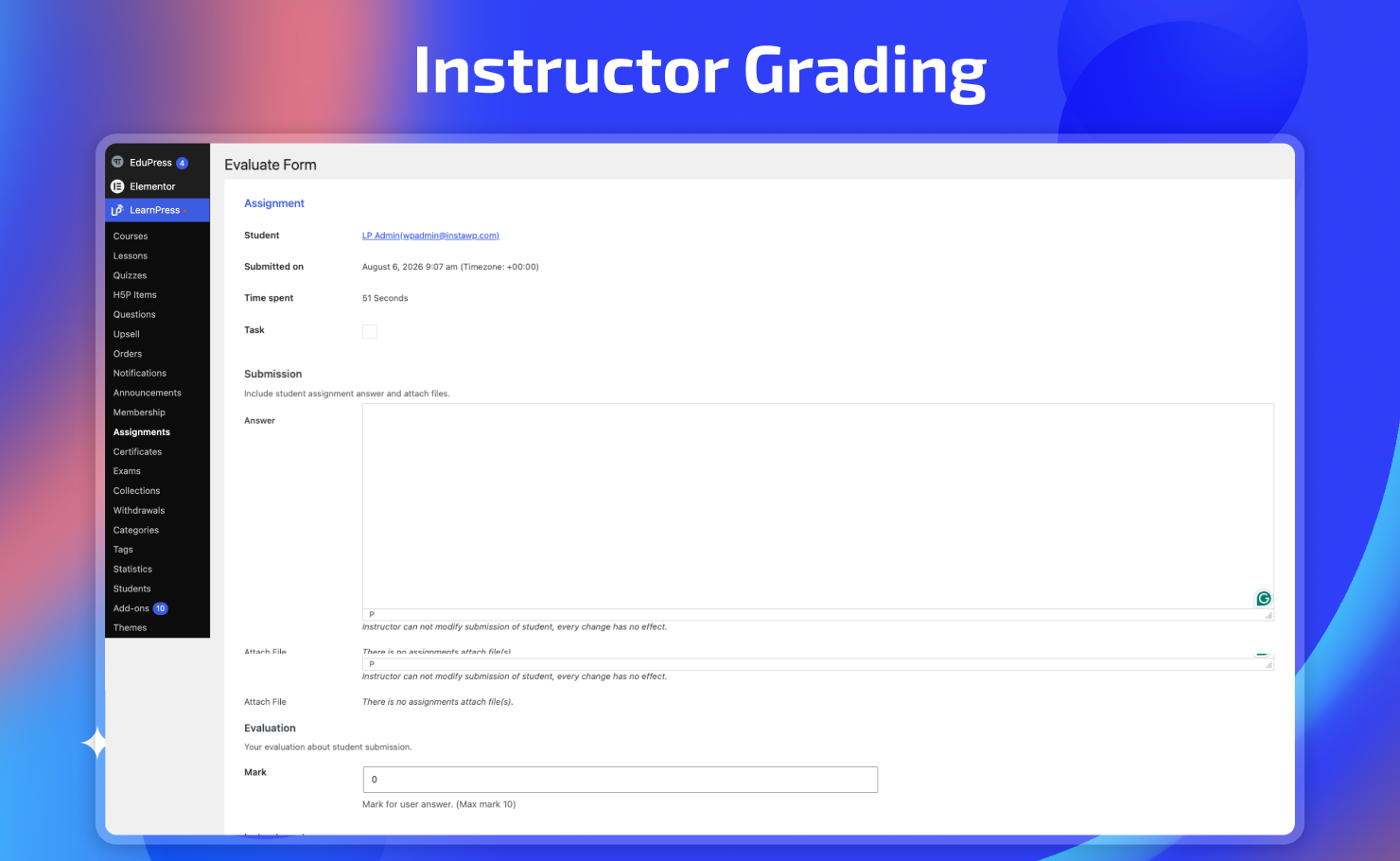 Instructor Grading