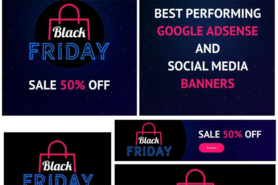 18 Black Friday: Google AdSense and Social Media Banners Bundle