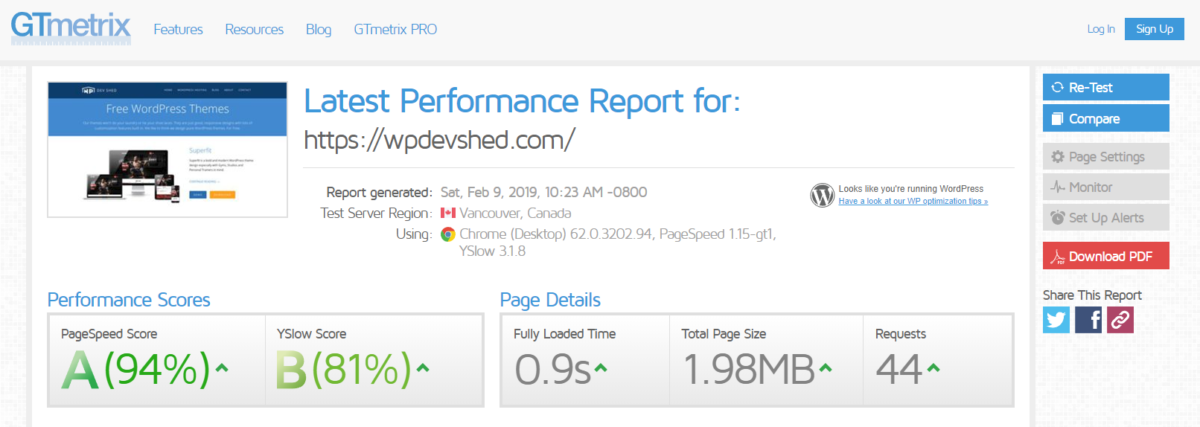 Analyze and optimize speed of your website with GTmetrix tool