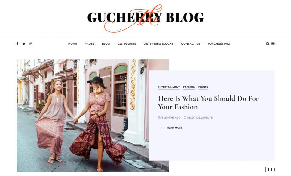 gucherry blog wordpress theme