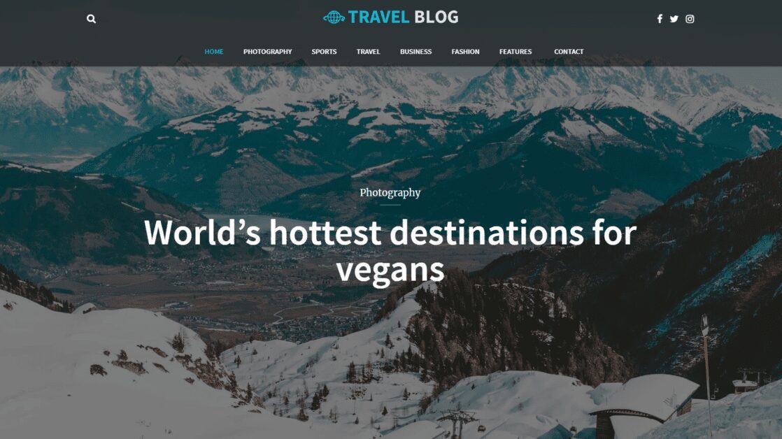 travel blog theme