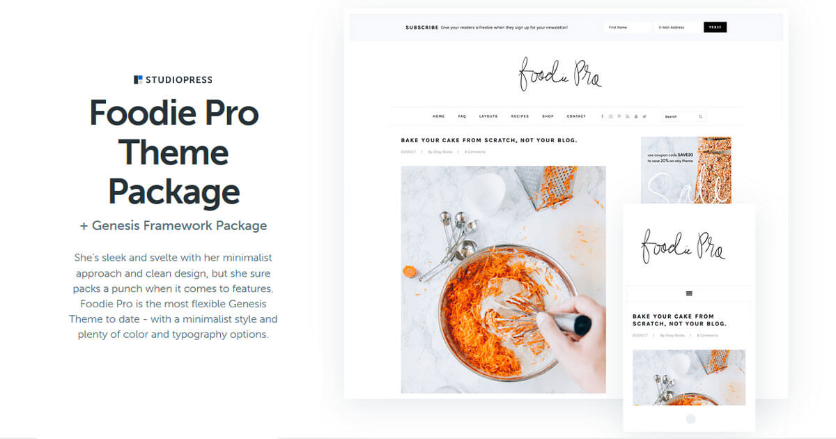 Wordpress Blog Themes: Foodie Pro theme