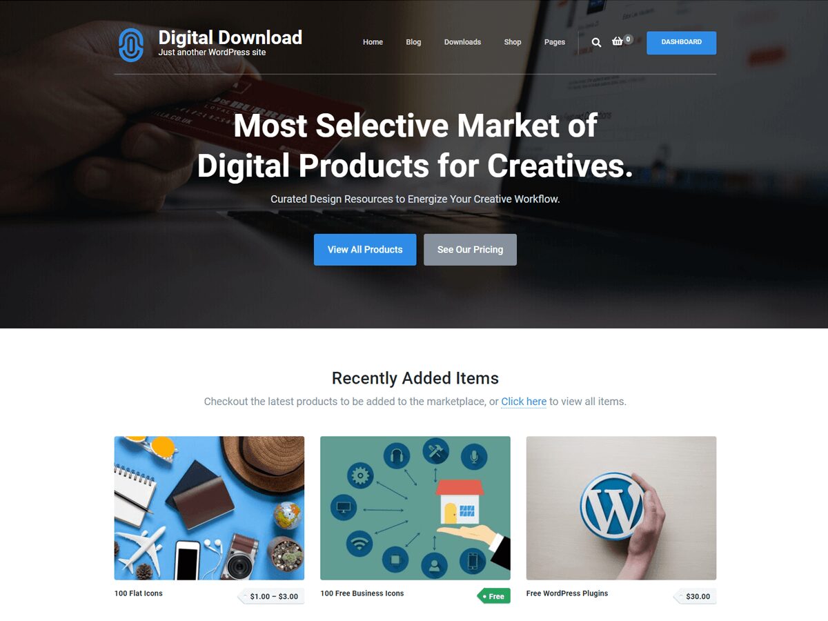 WordPress WooCommerce Theme: Digital Download