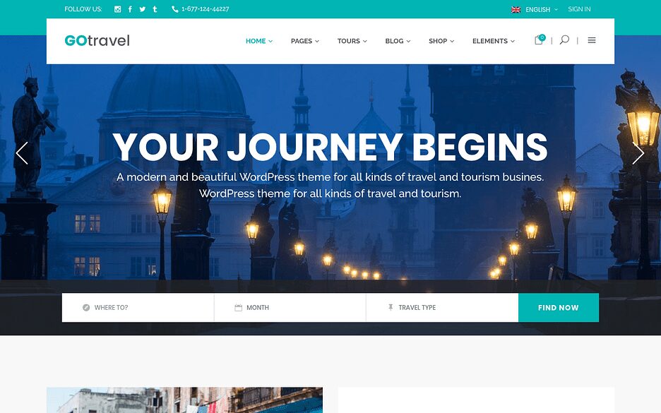 GoTravel Travel WordPress Theme