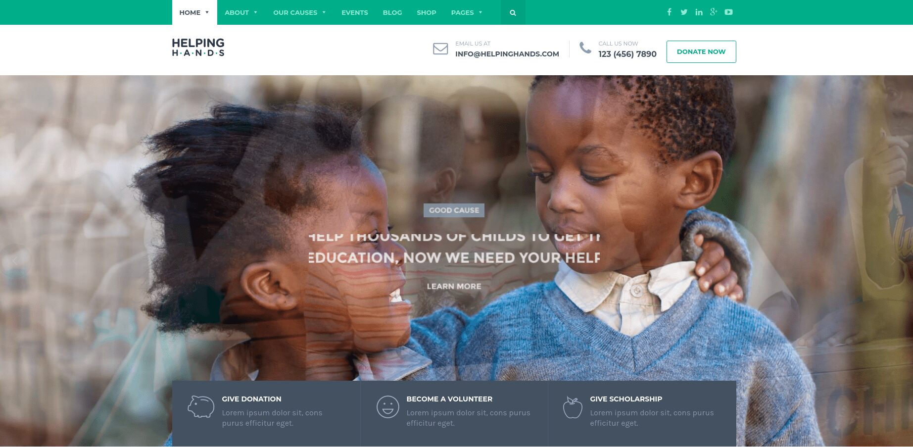 helping hands wordpress theme