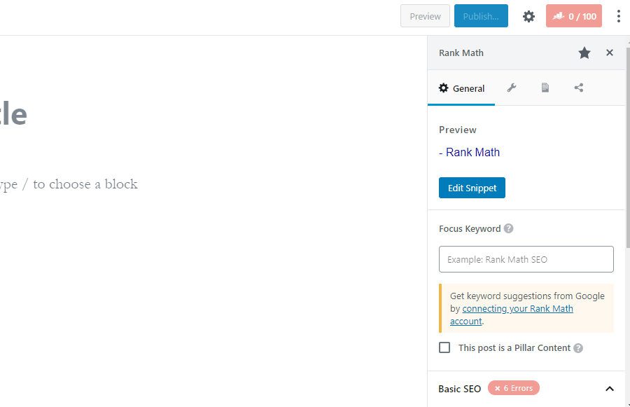 rank math keyword analysis