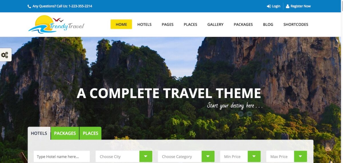 trendy travel WordPress Travel Agency Theme