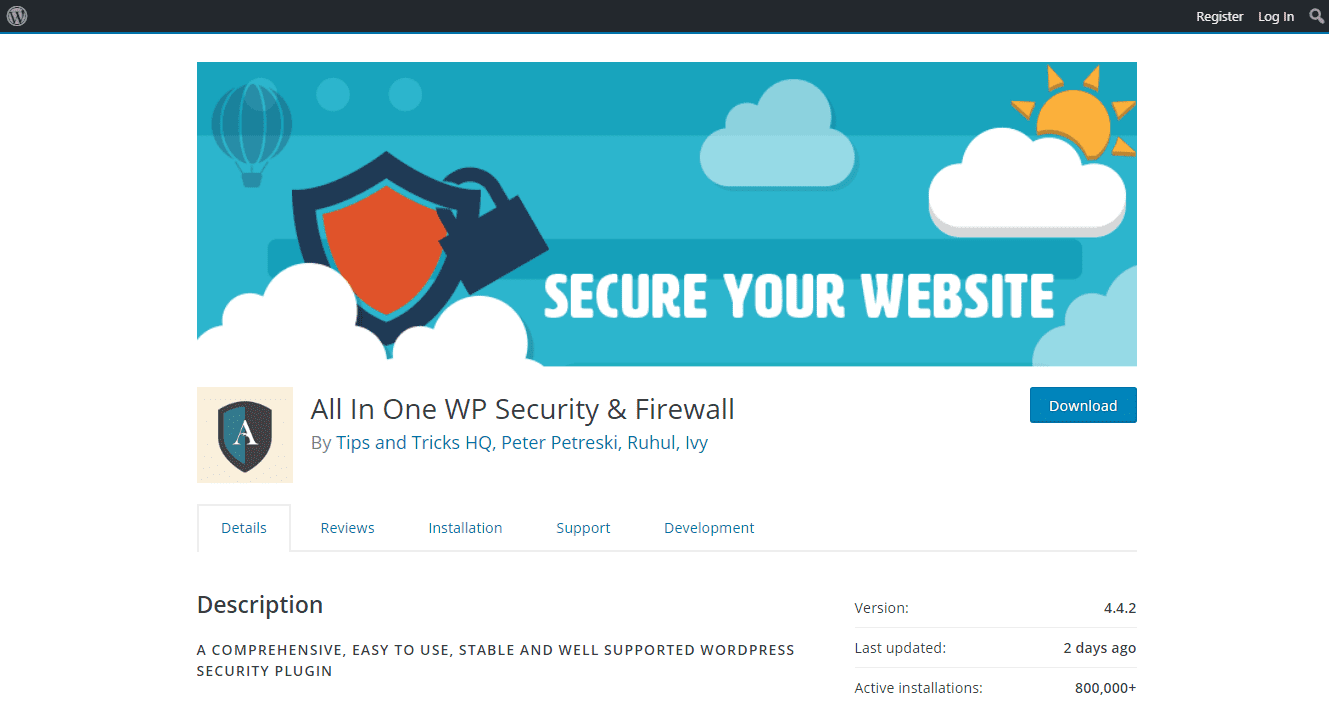 wordpress security all in one