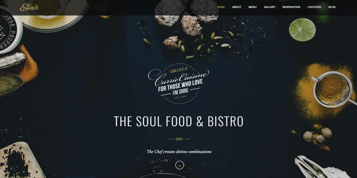 elixir wordpress restaurant theme