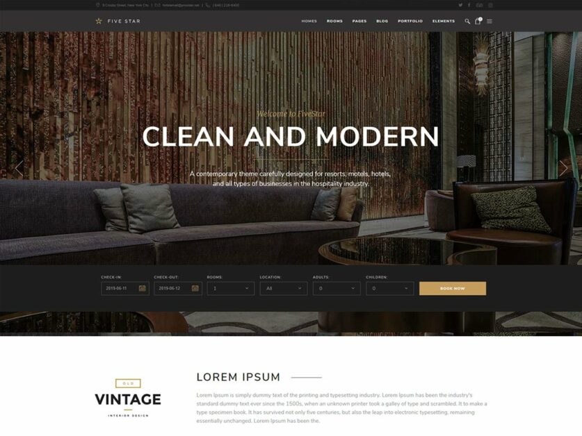 fivestar hotel booking wordpress themes