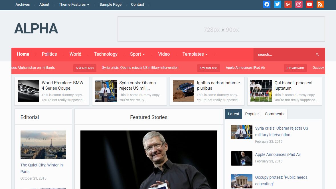 alpha wordpress theme