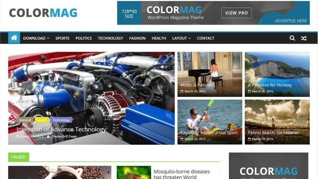 colormag wordpress newspaper theme