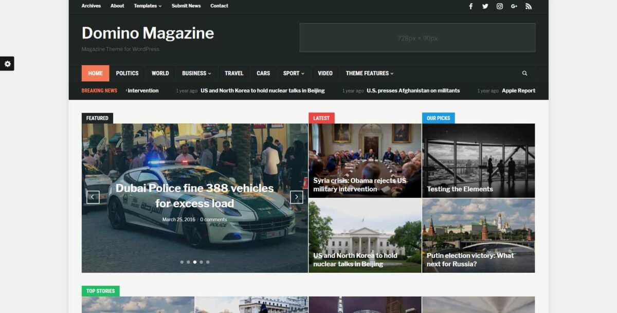 domino magazine wordpress theme