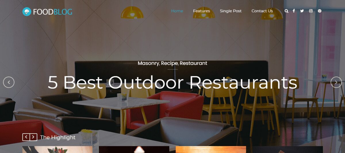 food blog wordpress mobile theme