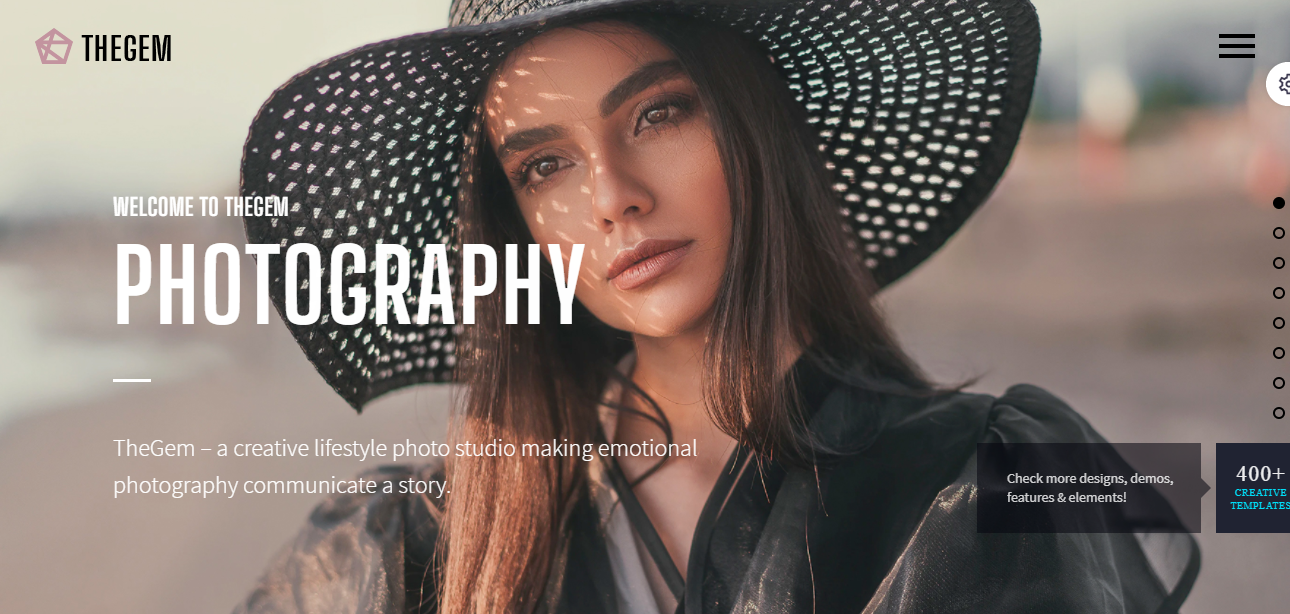 thegem smart and multi purpose wordpress photographic theme