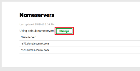 change name servers
