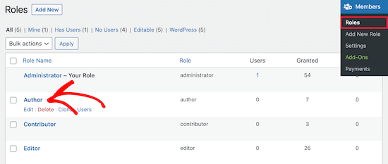 edit user role wordpress user roles