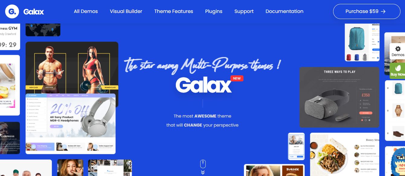 galax multi purpose and creative wordpress selection