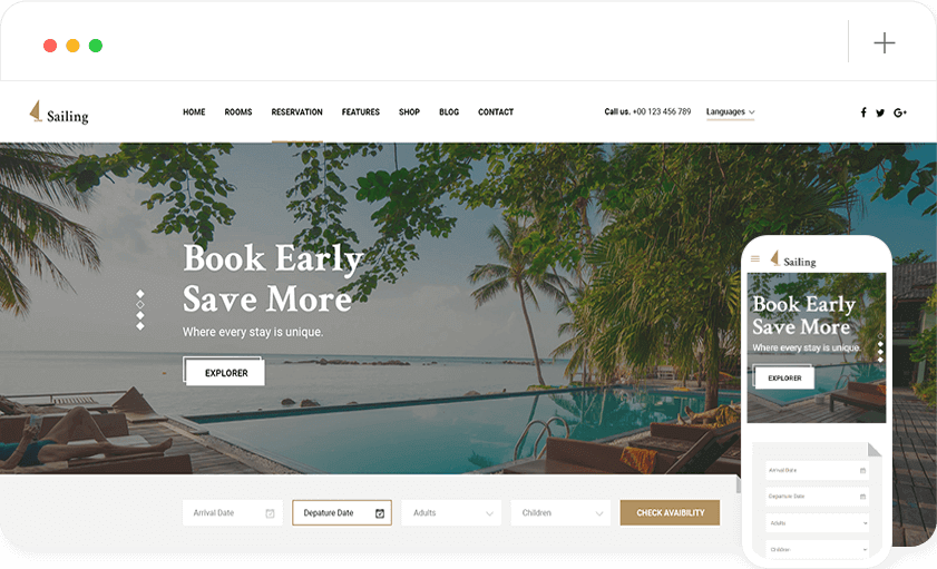 sailing hotel booking wordpress theme