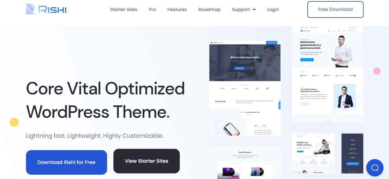 rishi core vital optimized wordpress theme