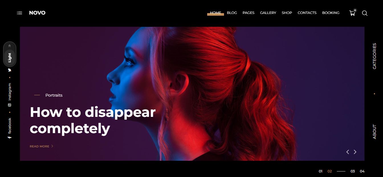 novo wordpress photography themes