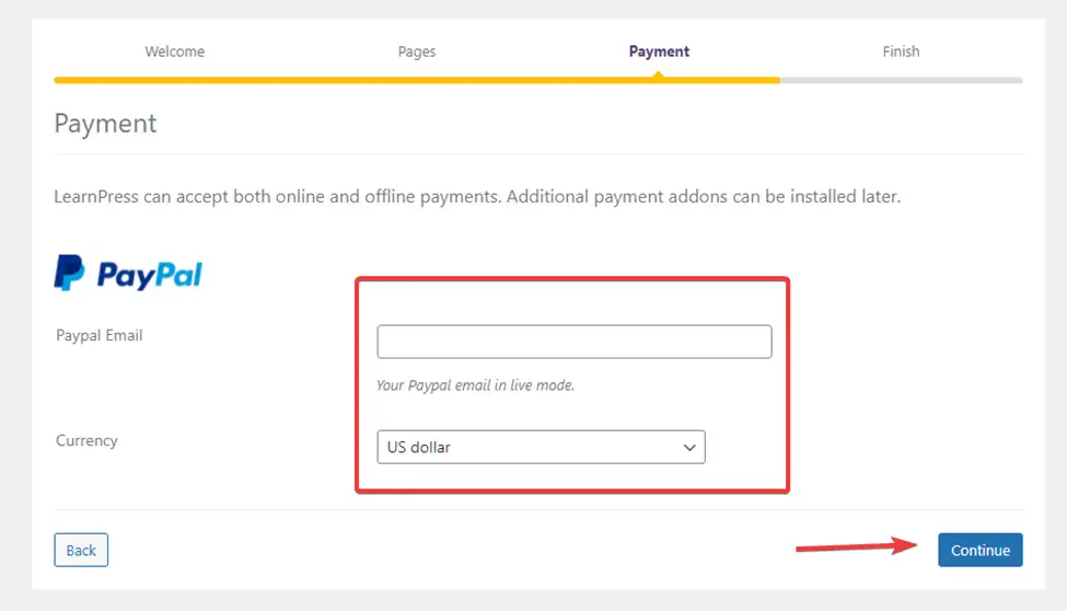 Install LearnPress Plugin Payment Window