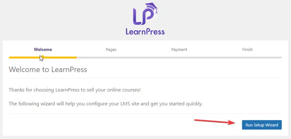 LearnPress Run Setup Wizard