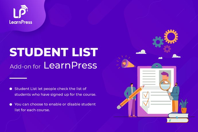 student list add on for learnpress
