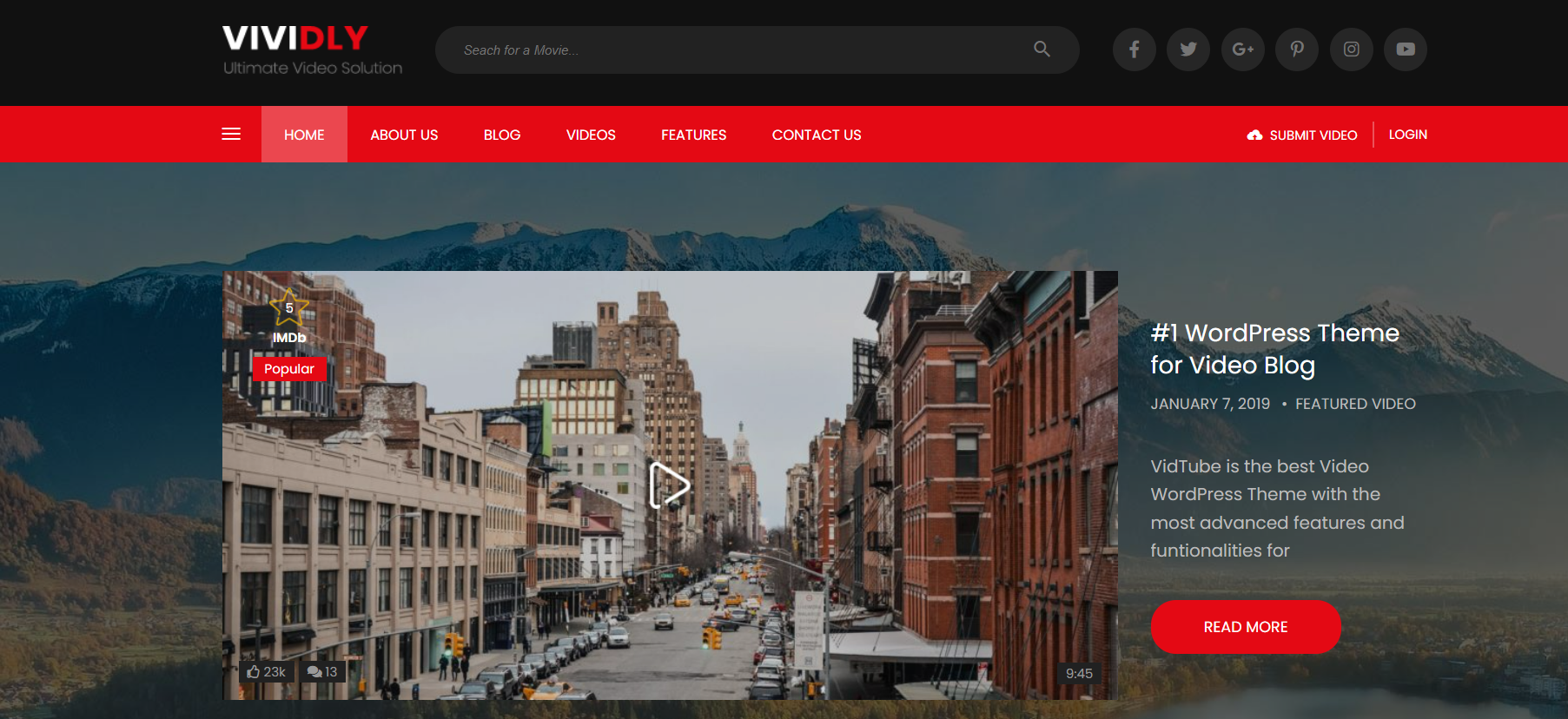 vividly video travel blog wordpress theme