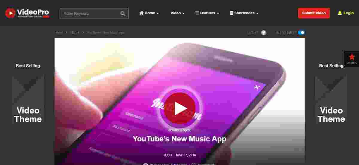 VideoPro WordPress Video Theme