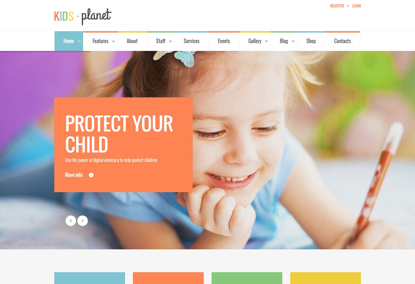 the colorful education wordpress theme for children 