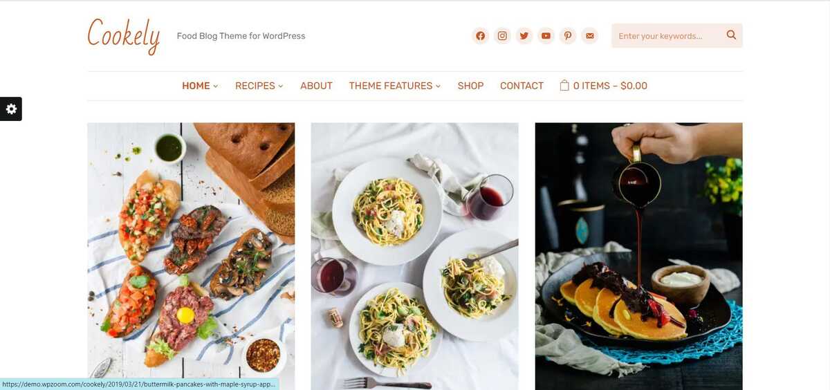 Cookely Themes for Food Site