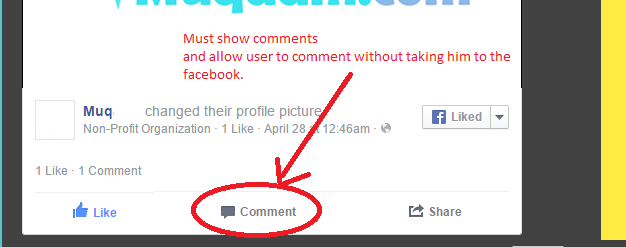embed comment redirect to generate leads
