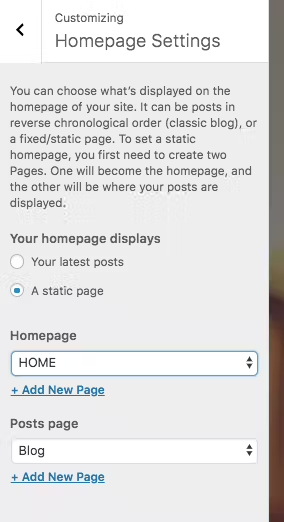 step 5 homepage setting