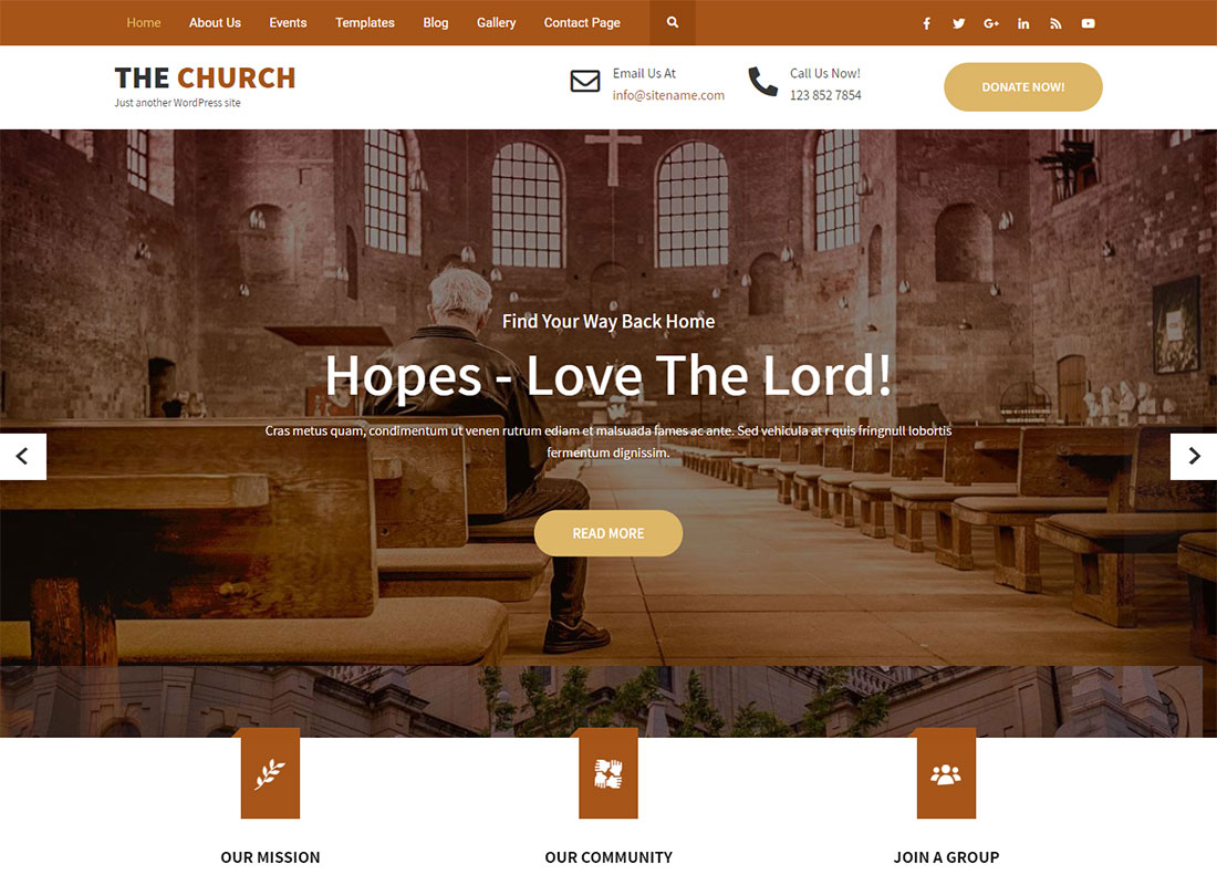 the church lite the amazing one in the free church wordpress themes