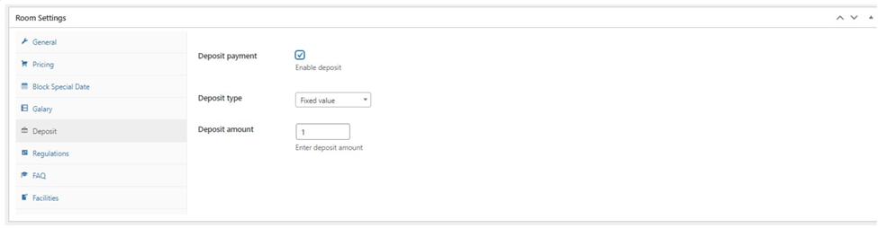 wp hotel booking v2.0.0 deposit option