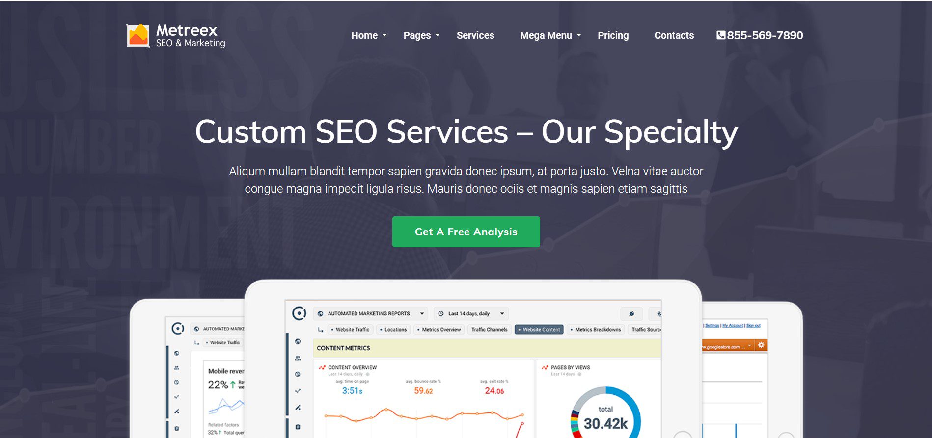 metreex - the niche theme in every best seo agency wordpress theme