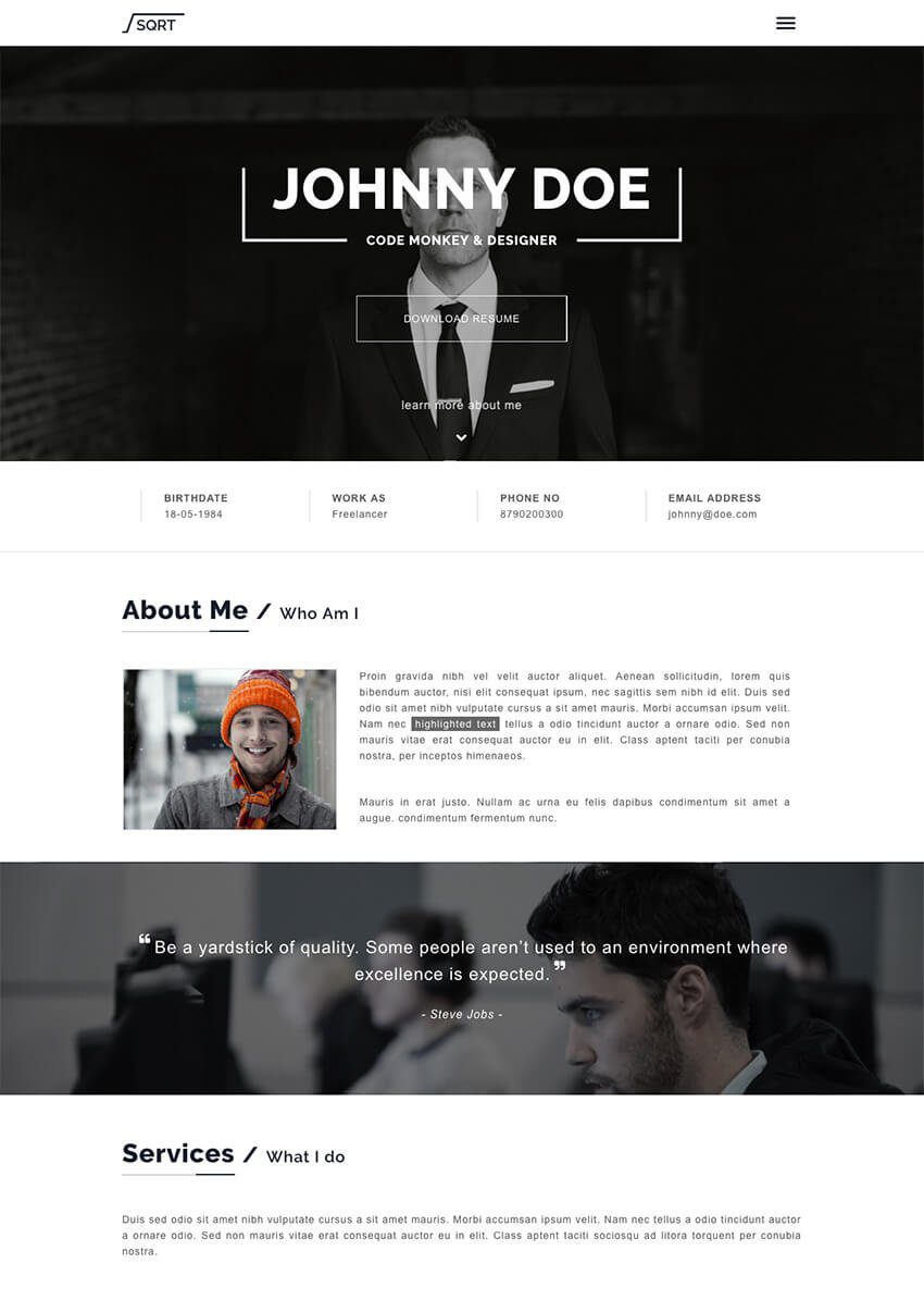 squareroot - an effective theme for the landing page wordpress website
